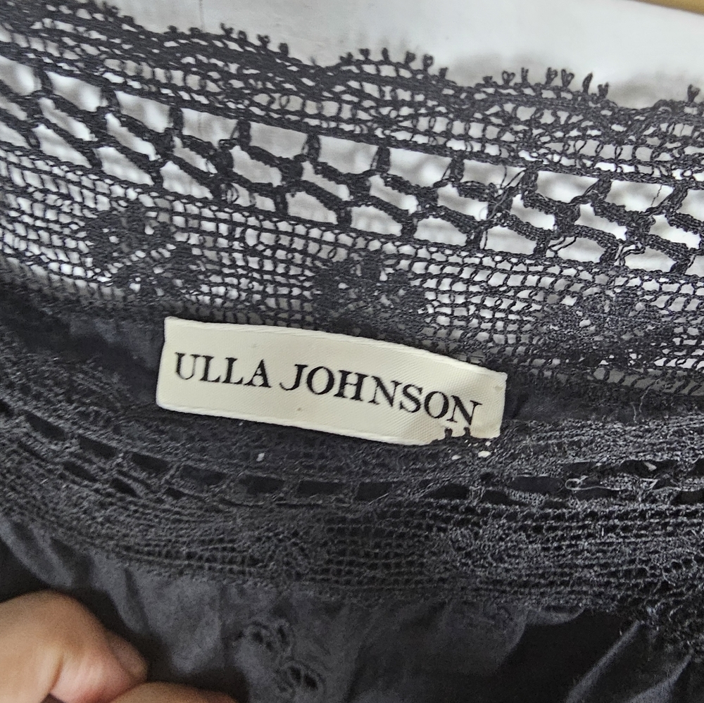 Ulla Johnson Darya Dress Black Mini Embroidered Lace Silk Cotton Size 4 - Picture 10 of 10
